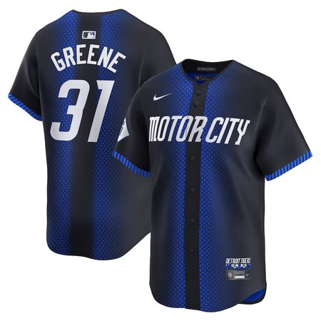 Men's Detroit Tigers #31 Riley Greene Nike Navy 2024 City Connect Limited Jersey